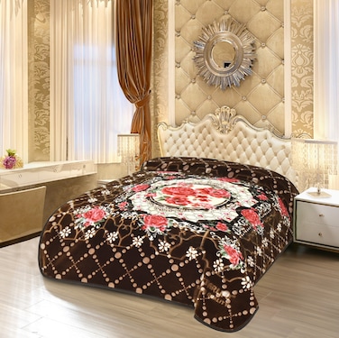 STARLIFE Single Ply Raschel Premium Quality Blanket 160CM &times; 220CM 7 LBS, 100% SPUN YARN Virgin Polyester Materials, SL-BL5510