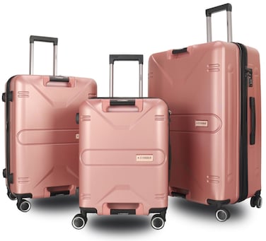 STARGOLD Luggage Set of 3, TPC Hard Side Suitcase with Expandable Zipper, 360&deg; Spinner Wheels, Number Lock, Lightweight Trolley Travel Bag, SG-TPC45