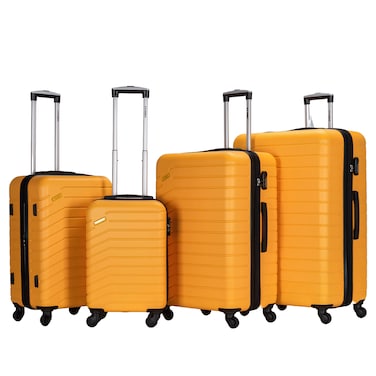 STARGOLD Luggage Set of 4, ABS Hard Shell Suitcase with Expandable Zipper, 360&deg; Spinner Wheels, Number Lock, Lightweight Trolley Travel Bag