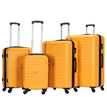 STARGOLD Luggage Set of 4, ABS Hard Shell Suitcase with Expandable Zipper, 360&deg; Spinner Wheels, Number Lock, Lightweight Trolley Travel Bag