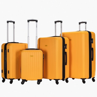 STARGOLD Luggage Set of 4, ABS Hard Shell Suitcase with Expandable Zipper, 360&deg; Spinner Wheels, Number Lock, Lightweight Trolley Travel Bag