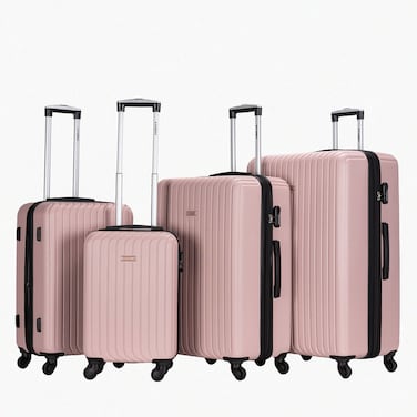 STARGOLD Luggage Set of 4, ABS Hard Shell Suitcase with Expandable Zipper, 360&deg; Spinner Wheels, Number Lock, Lightweight Trolley Travel Bag