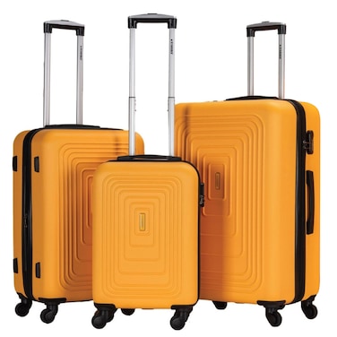 STARGOLD 3-Piece Hardshell Luggage Set, ABS Lightweight Suitcase with 360&deg; Spinner Wheels, Number Combination Lock, Adjustable Handle, Travel Trolley Bag Set for Family &amp; Business Travel 20,24,28 Inch