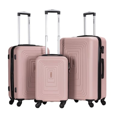 STARGOLD 3-Piece Hardshell Luggage Set, ABS Lightweight Suitcase with 360&deg; Spinner Wheels, Number Combination Lock, Adjustable Handle, Travel Trolley Bag Set for Family &amp; Business Travel 20,24,28 Inch