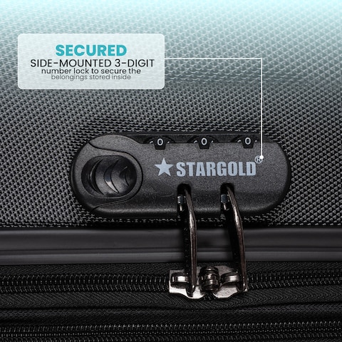 STARGOLD Luggage 3 Pcs Hardside Spinner 4 Wheels  Number Lock Luggage Trolley 20/24/28 Inches