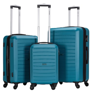 STARGOLD 3-Piece Travel Luggage Set, ABS Hard Shell Suitcase with 360&deg; Spinner Wheels, Number Lock, Expandable Zippers &amp; Telescopic Handle, 20&rdquo;, 24&rdquo;, 28&rdquo; Travel Trolley Set