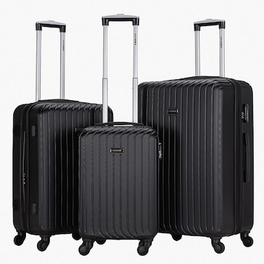 STARGOLD 3-Piece ABS Luggage Set &ndash; Lightweight Hard Shell Suitcase with 360&deg; Spinner Wheels, Number Lock, Expandable Interior &amp; Telescopic Handle   20&rdquo;, 24&rdquo;, 28&rdquo; Travel Trolley Set