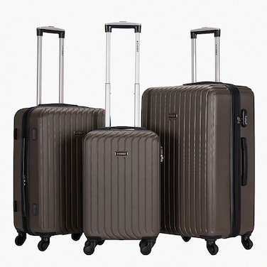 STARGOLD 3 Pcs ABS Hardside Luggage Set, Hard Casing Trolley Luggage 4 Wheels With Secure Number Lock