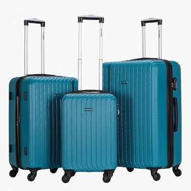 STARGOLD 3-Piece ABS Luggage Set &ndash; Lightweight Hard Shell Suitcase with 360&deg; Spinner Wheels, Number Lock, Expandable Interior &amp; Telescopic Handle   20&rdquo;, 24&rdquo;, 28&rdquo; Travel Trolley Set