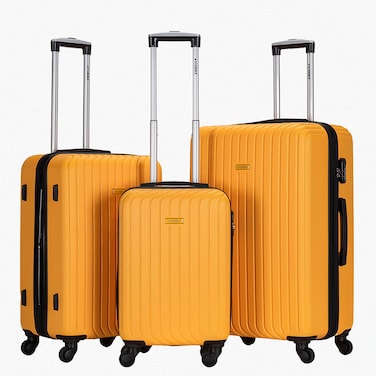 STARGOLD 3-Piece ABS Luggage Set &ndash; Lightweight Hard Shell Suitcase with 360&deg; Spinner Wheels, Number Lock, Expandable Interior &amp; Telescopic Handle   20&rdquo;, 24&rdquo;, 28&rdquo; Travel Trolley Set