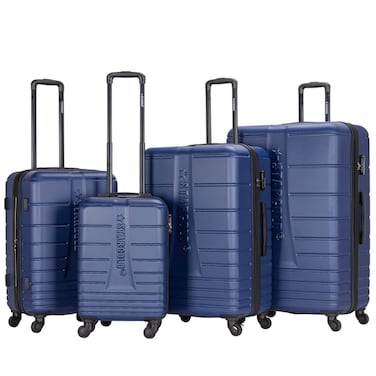 STARGOLD 4 Pack Of Hardside Spinner Number Locked Luggage Trolley