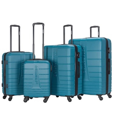 STARGOLD 4 Pack Of Hardside Spinner Number Locked Luggage Trolley