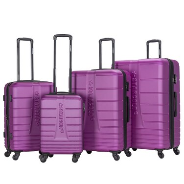 STARGOLD 4 Pack Of Hardside Spinner Number Locked Luggage Trolley