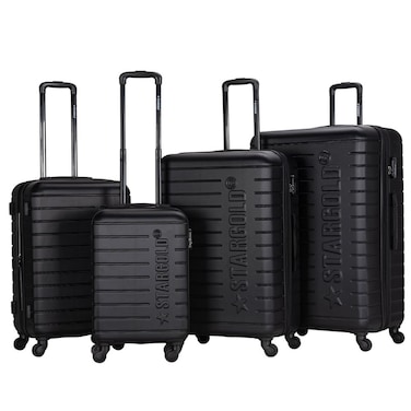 STARGOLD 4 Pack Of Hardside Spinner Number Locked Luggage Trolley