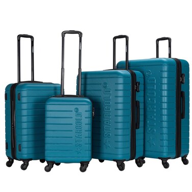 STARGOLD 4 Pack Of Hardside Spinner Number Locked Luggage Trolley