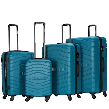 STARGOLD 4 Pack Of Hardside Spinner Number Locked Luggage Trolley
