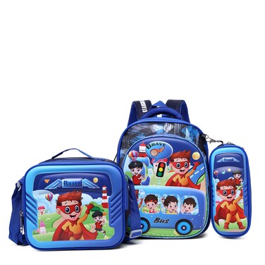 STARGOLD 3-Piece School Backpack Set 12 Inch For Boys Backpack + Lunch Bag + Pencil Case, SG-BP224