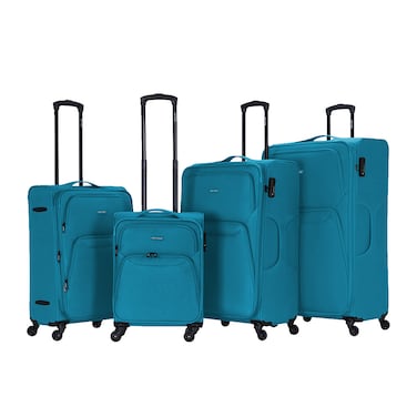 VIPTOUR Set of 4 Light Weight Polyester Jacqard Trolley Luggage With Number Lock 20/24/28/32 Inches, VT-A383