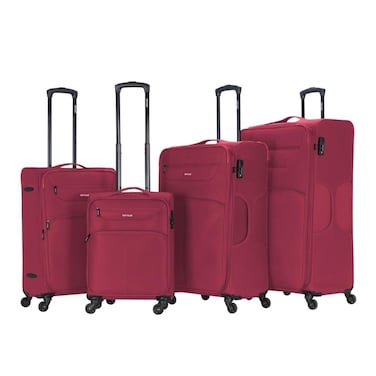 VIPTOUR Set of 4 Light Weight Polyester Jacqard Trolley Luggage With Number Lock 20/24/28/32 Inches, VT-A382