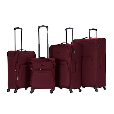 VIPTOUR Set of 4 Light Weight Polyester Jacqard Trolley Luggage With Number Lock 20/24/28/32 Inches, VT-A383