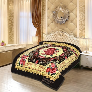 STARLIFE Double Ply Raschel Premium Quality Blanket 160CM &times; 220CM 9 LBS, 100% SPUN YARN Virgin Polyester Materials, SL-BL5511