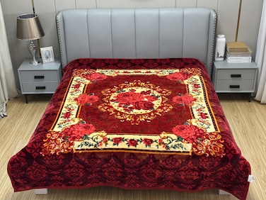 STARGOLD Single Ply Raschel Premium Quality Blanket Two Side Color 220CM &times; 240CM 12 LBS, Polyester Fabric Materials, SG-BL2051