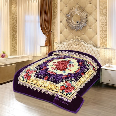 STARLIFE Double Ply Raschel Premium Quality Blanket 160CM &times; 220CM 9 LBS, 100% SPUN YARN Virgin Polyester Materials, SL-BL5511