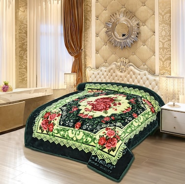 STARLIFE Double Ply Raschel Premium Quality Blanket 160CM &times; 220CM 9 LBS, 100% SPUN YARN Virgin Polyester Materials, SL-BL5511