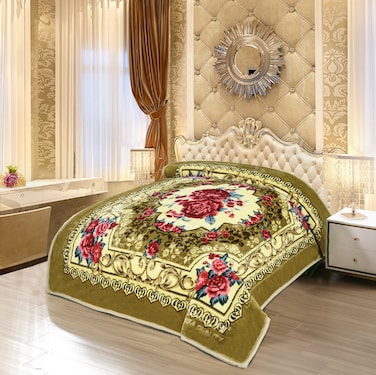 STARLIFE Double Ply Raschel Premium Quality Blanket 160CM &times; 220CM 9 LBS, 100% SPUN YARN Virgin Polyester Materials, SL-BL5511