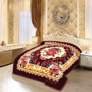 STARLIFE Double Ply Raschel Premium Quality Blanket 160CM &times; 220CM 9 LBS, 100% SPUN YARN Virgin Polyester Materials, SL-BL5511