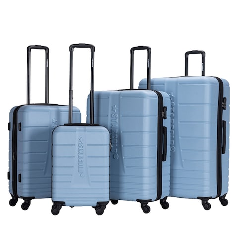 STARGOLD 4 Pack Of Hardside Spinner Number Locked Luggage Trolley