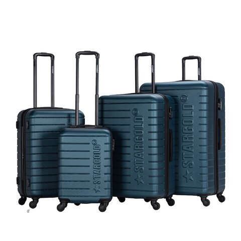 STARGOLD 4 Pack Of Hardside Spinner Number Locked Luggage Trolley