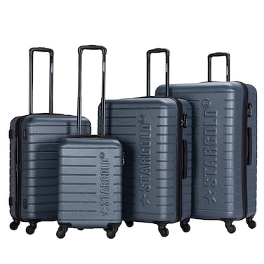 STARGOLD 4 Pack Of Hardside Spinner Number Locked Luggage Trolley