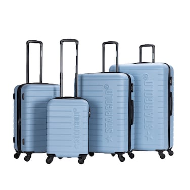 STARGOLD 4 Pack Of Hardside Spinner Number Locked Luggage Trolley