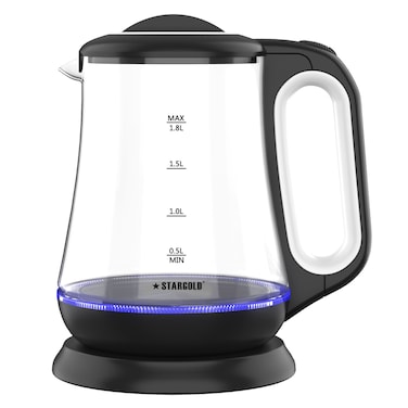 STARGOLD Electric Glass Kettle, 1.8L Capacity 1500W, Elegant Design With LED Indicator, Auto Shut-Off - Perfect for Every Modern Kitchen