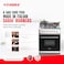 STARGOLD Freestanding Oven with Gas Cooker, 4 Italian SABAF Burners with Stainless Steel Top, Glass Cover Protection, Turbo Fan Gas Oven, Ignition Protection, 60X60cm Turkey