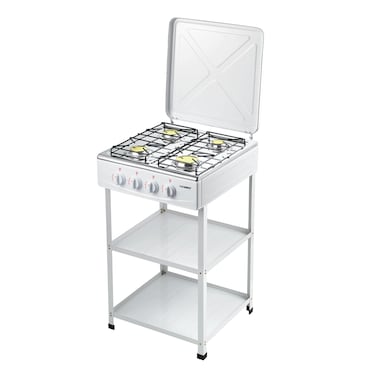 STARGOLD Stainless Steel Four Burner Gas Stove With Stand Feet Two Shelf For Organizing Cooking Goods