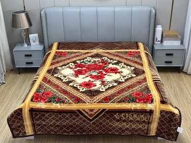 STARGOLD Single Ply Raschel Premium Quality Blanket Two Side Color 220CM &times; 240CM 12 LBS, Polyester Fabric Materials, SG-BL2051