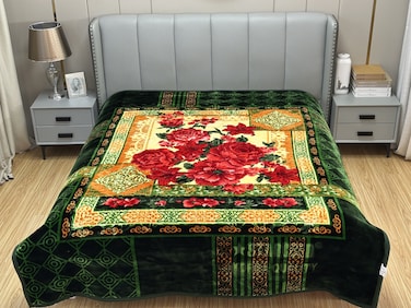 STARGOLD Single Ply Raschel Premium Quality Blanket Two Side Color 220CM &times; 240CM 12 LBS, Polyester Fabric Materials, SG-BL2051