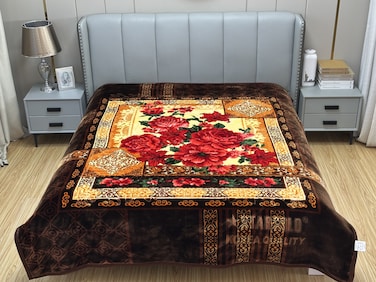STARGOLD Single Ply Raschel Premium Quality Blanket Two Side Color 220CM &times; 240CM 12 LBS, Polyester Fabric Materials, SG-BL2051