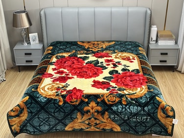 STARGOLD Single Ply Raschel Premium Quality Blanket Two Side Color 220CM &times; 240CM 12 LBS, Polyester Fabric Materials, SG-BL2051