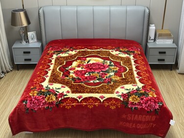 STARGOLD Single Ply Raschel Premium Quality Blanket Two Side Color 220CM &times; 240CM 15 LBS, Polyester Fabric Materials, SG-BL2052