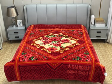 STARGOLD Single Ply Raschel Premium Quality Blanket Two Side Color 220CM &times; 240CM 12 LBS, Polyester Fabric Materials, SG-BL2051