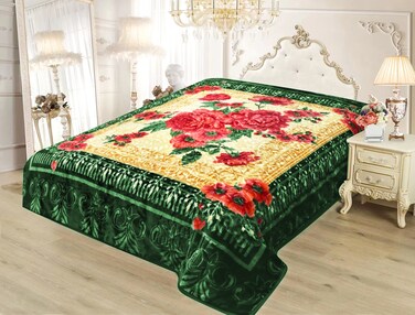 STARLIFE Double Ply Premium Korea Quality Blanket Made by 100% Polyester SPUN YARN Obtained From Virgin Polyester Which is Suitable For Winter And Rainy Season 220*240CM, SL-BL4402