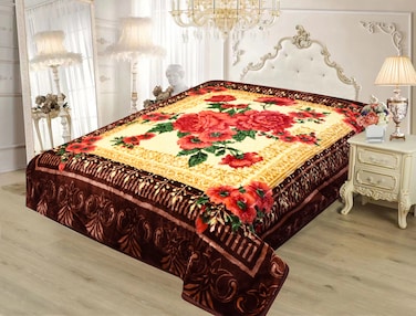 STARLIFE Double Ply Premium Korea Quality Blanket Made by 100% Polyester SPUN YARN Obtained From Virgin Polyester Which is Suitable For Winter And Rainy Season 220*240CM, SL-BL4402