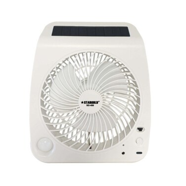 STARGOLD 4 Inch Mini Rechargeable Clip Fan And Light 2000mAh Battery With 6V Solar Panel