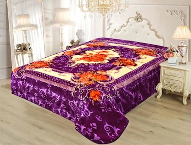 STARLIFE Single Ply Embossed Korea Quality Blanket 11 LBS 100% Polyester Suitable For Winter And Rainy Season 220*240CM, SL-BL4409