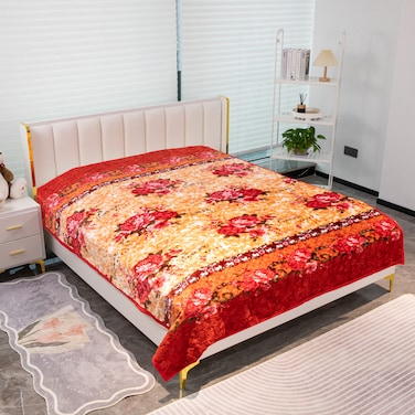 STARGOLD Single Ply Premium Cloudy Blanket Made by 100% Polyester SPUN YARN Obtained from Virgin Polyester Which is Suitable for winter and Rainy Season 155X210CM 5.5LB