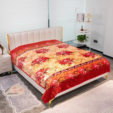 STARGOLD Single Ply Premium Cloudy Blanket Made by 100% Polyester SPUN YARN Obtained from Virgin Polyester Which is Suitable for winter and Rainy Season 155X210CM 5.5LB