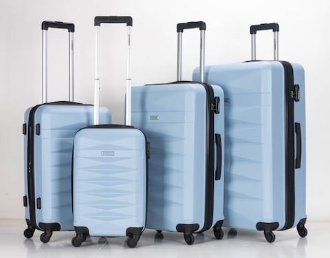STARGOLD 4 Pack Of Hardside Spinner Number Locked Luggage Trolley